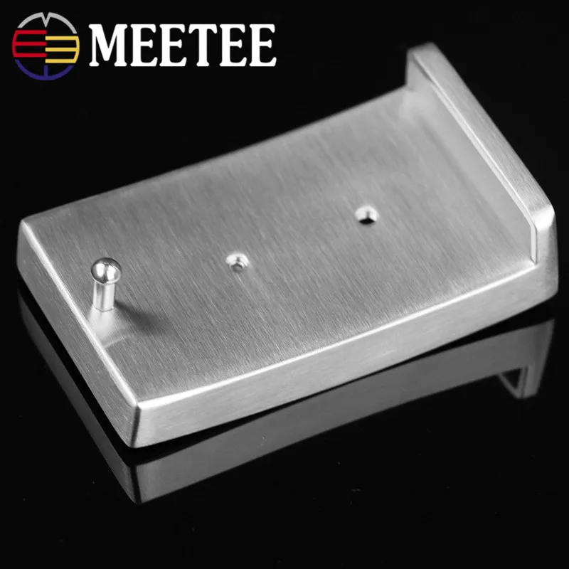 Meetee 1 шт., 33/38 мм, нержавеющая сталь, деловая зеркальная поверхность, плоская пряжка для ремня, сделай сам, пряжка для ремня, Bewing, гладкая Пряжка, аксессуар ZK712