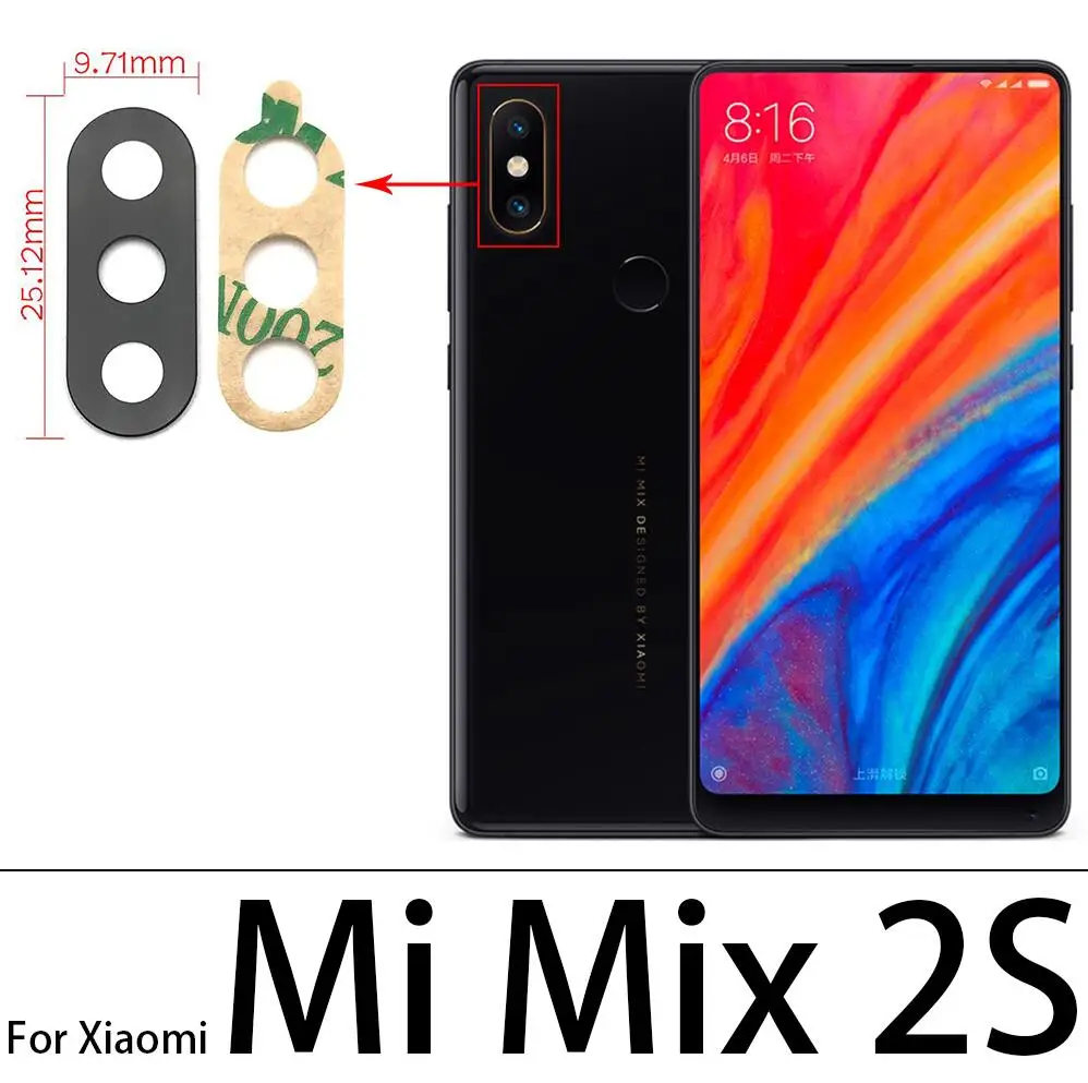 Новая стеклянная линза для камеры Задняя с клеем запасные части Xiaomi Mi Mix 2 3 2S Max |