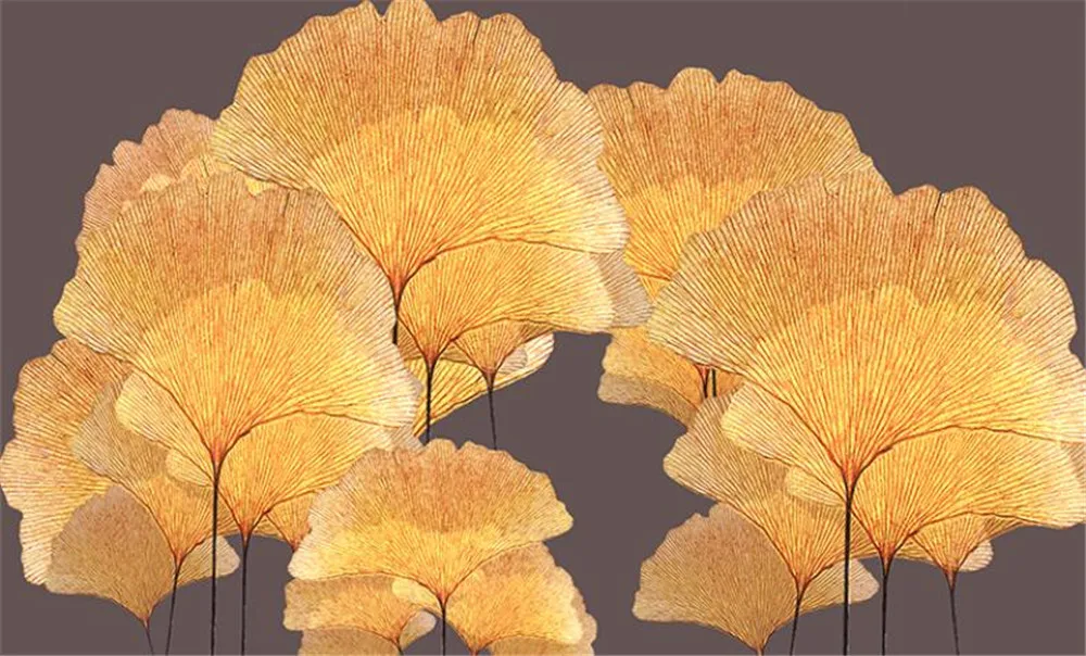 Milofi нордическая ручная роспись абстрактное искусство листья гинкго обои