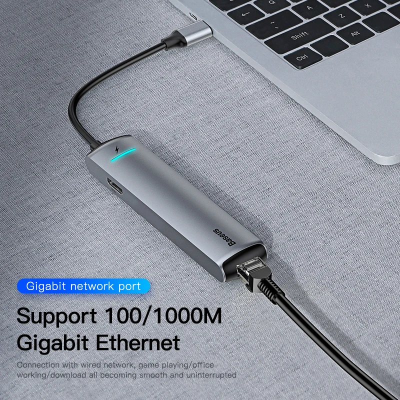 Baseus usb-хаб 3,0 USB C концентратор для MacBook Pro концентратор USB Type C RJ45 HDMI кардридер адаптер концентратор USB разветвитель компьютерные аксессуары for Mackbook Pro Air переходник USB HUB usb разветвитель