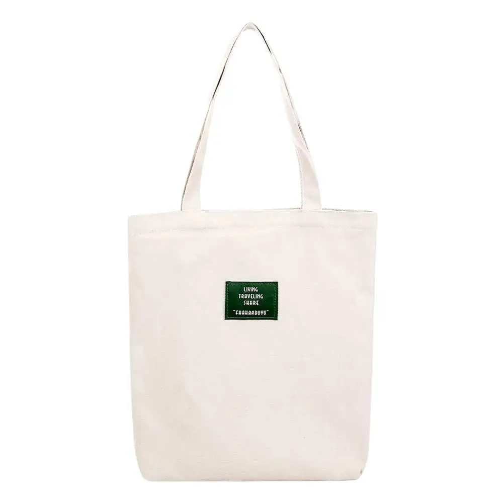 Милая женская сумка с рисунком утки, Холщовая Сумка на плечо, сумка для покупок на молнии, Повседневная дорожная сумка, Большая вместительная женская сумка - Цвет: White