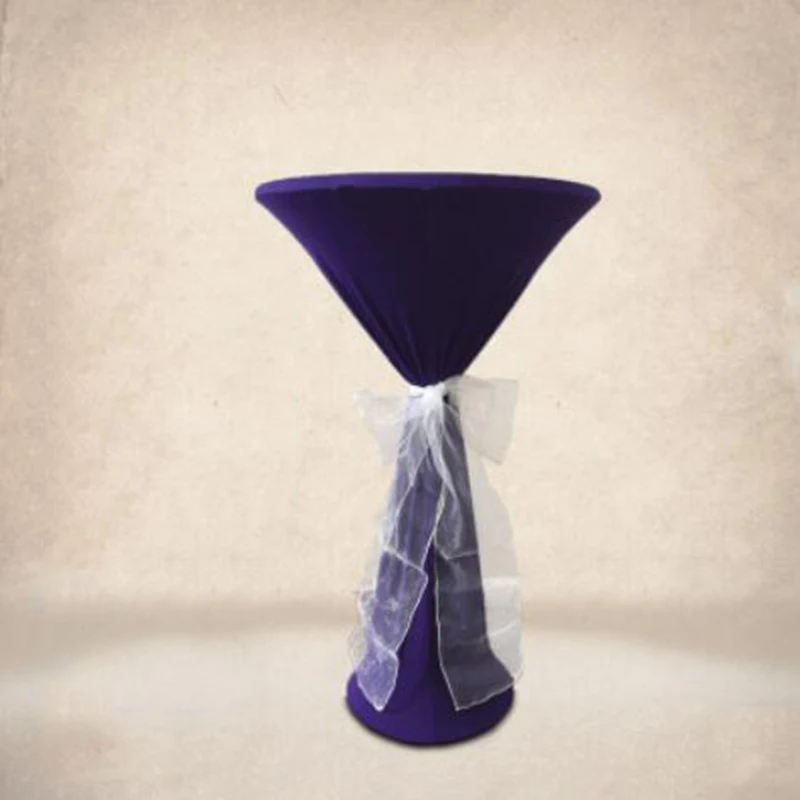 Однотонная скатерть для коктейльного бара из спандекса растягивающаяся круглая