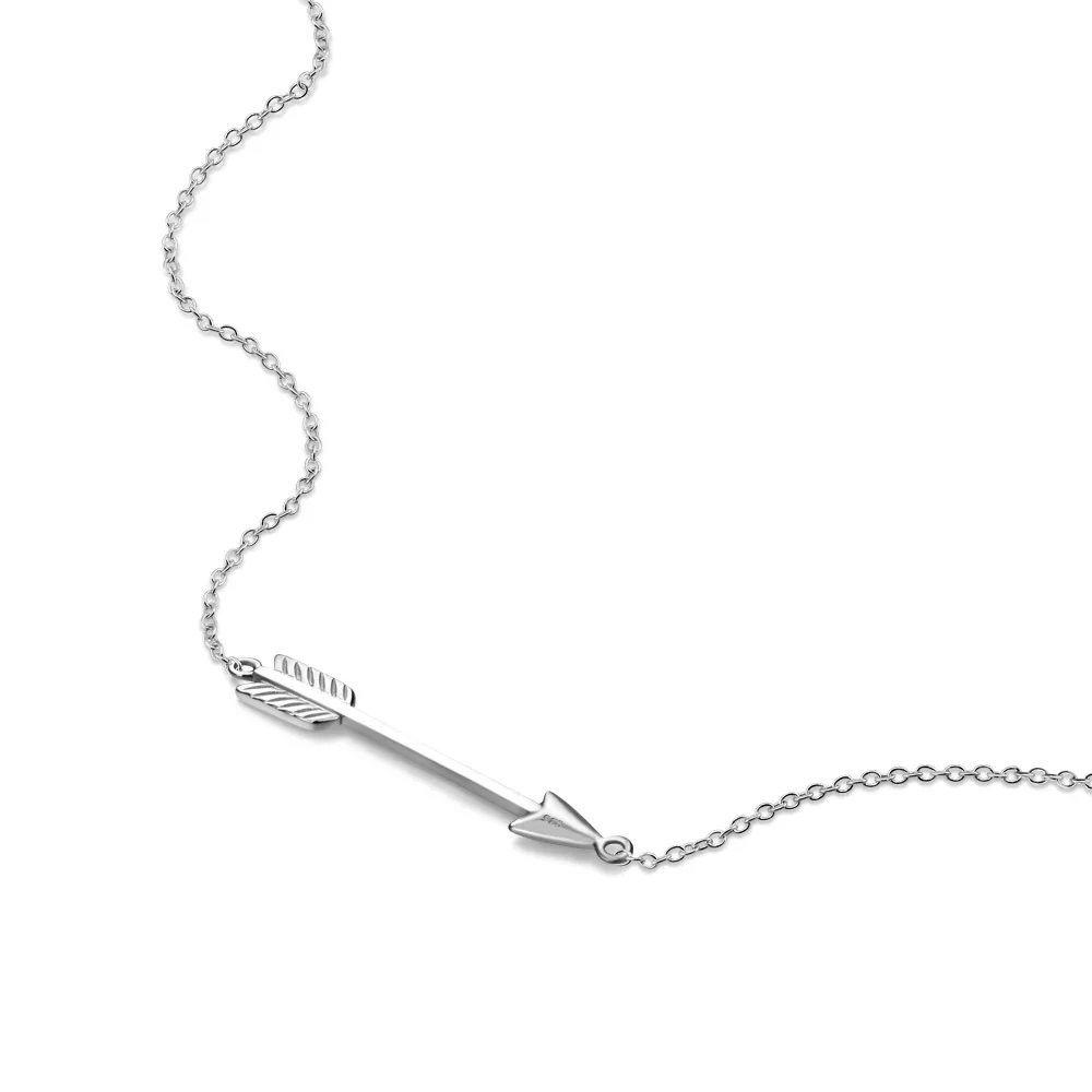 

The Arrow Silver Jewelry 925 Sterling Silver and Rose Gold Necklace Female Arrow Pendant Clavicle Chain Jewelry Accessories