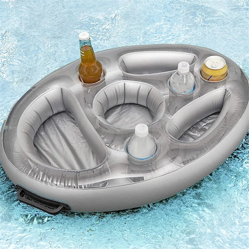 

HOT SELL Beach Swimming Ring Accessories Summer Party Bucket Cup Holder Inflatable Pool Float Beer Drink Cooler Table Bar Tray