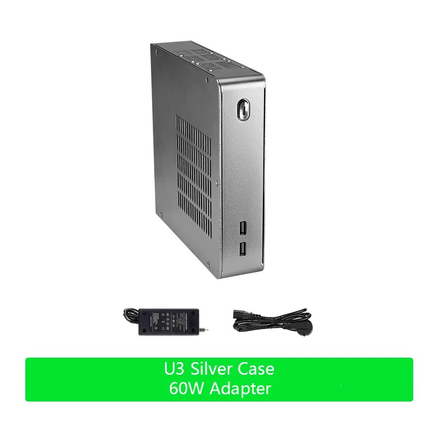

E.mini Aluminum Mini ITX Computer Case U3 With 2.5 Hard Drive 12V 5A Adapter