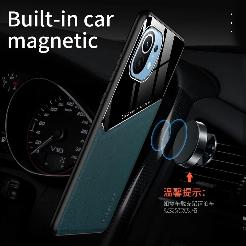 

Non-Fingerprint Leather Magnetic Case for Xiaomi Mi 11 Mi11 Xiaomi11 Slim Matte Phone Bag Fundas