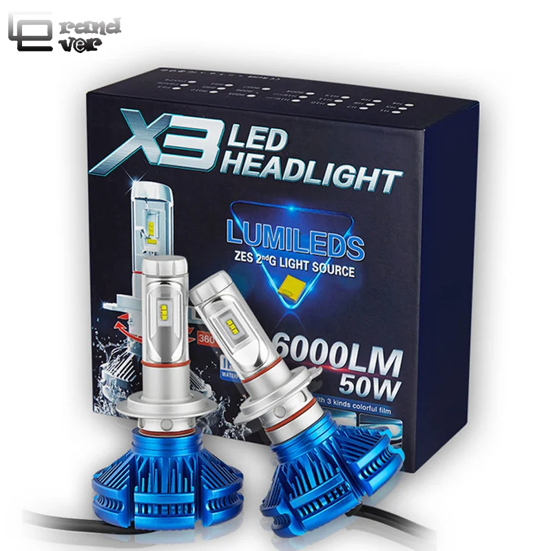 2 шт. автомобисветодиодный светодиодные лампы H7 H1 H8 H11 6000 H4 12 В|Передние LED-фары для