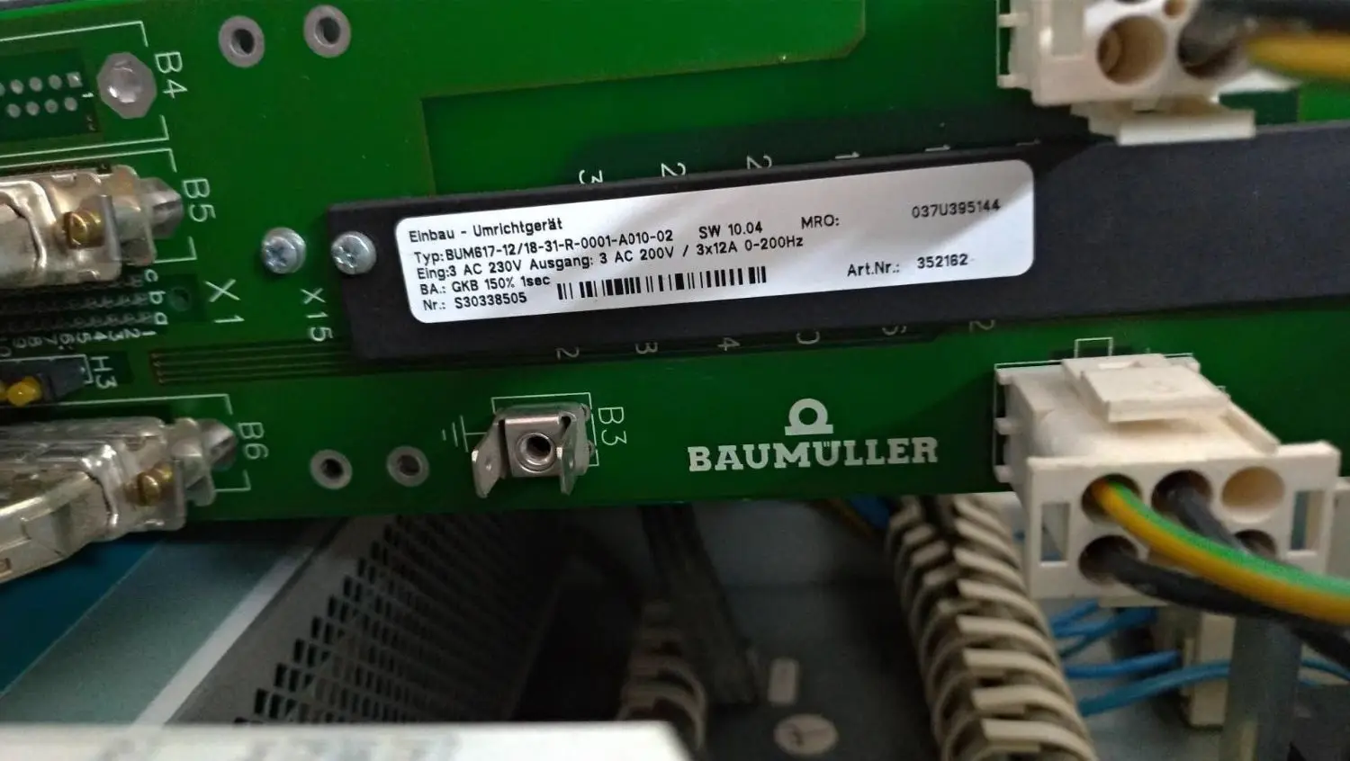 Баумюллер BUM617 12/18 31 R 0001 AO10 03 драйвер/привод б/у|baumuller| |