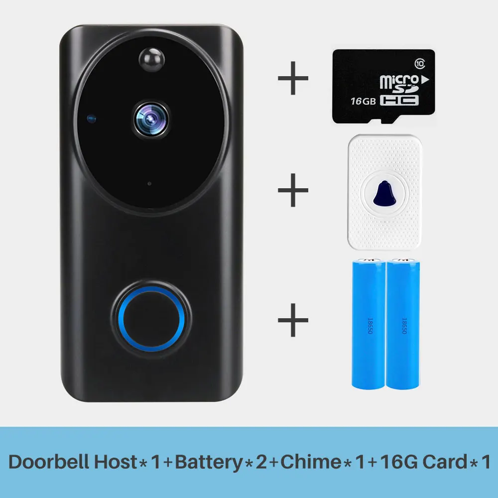 Option 6 Умный Wi-Fi видео дверной звонок 1080P дверной Звонок камера двусторонняя связь движения PIR домашний монитор безопасности дистанционная запись видеодомофон - Цвет: Option 6