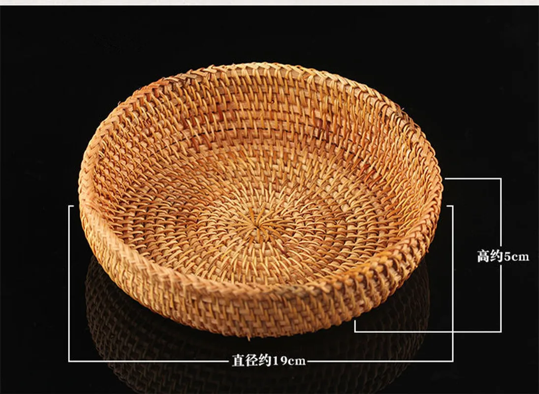 Круглая плетеная Осенняя корзина ручной работы из ротанга для кухни пикника