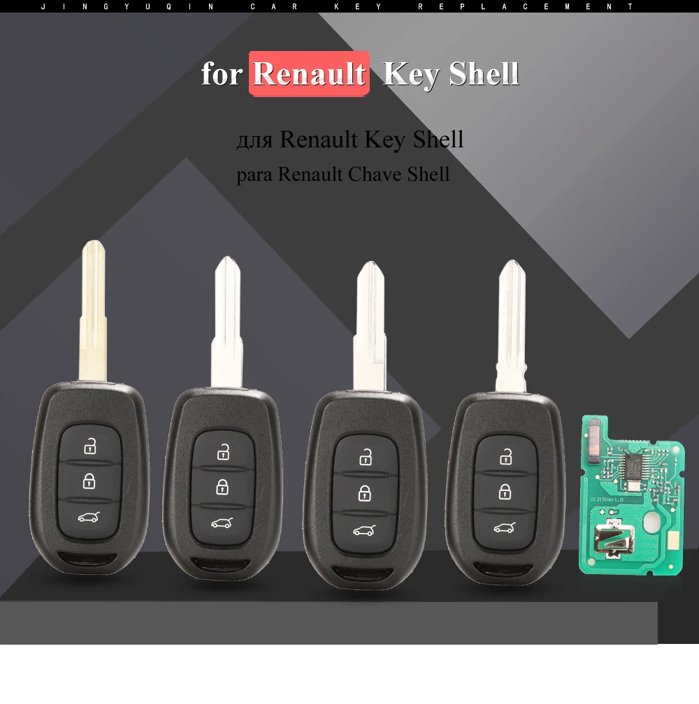 Jingyuqin Автомобильный Дистанционный ключ с чипом PCF7961M HITAG AES для Renault Sandero Dacia Logan Lodgy Dokker Duster 433MHz VAC102 HU136te