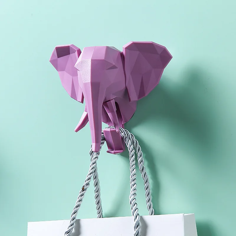 

ABS Animal Head Design Key Holder Wall Free Of Punch Hanging Hanger Storage Hook Home Decoration Tool Bathroom Accessories