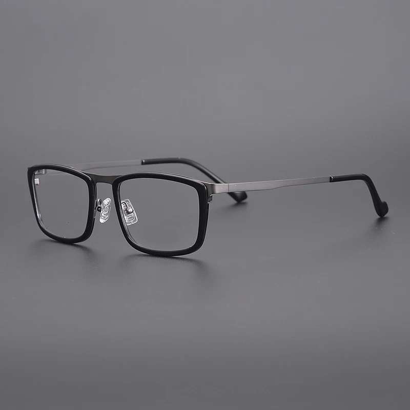 

Handmade Alloy Acetate Prescription Glasses Frames for Men Vintage Square Myopia Optical Eyeglasses Women 2021 New Retro Eyewear
