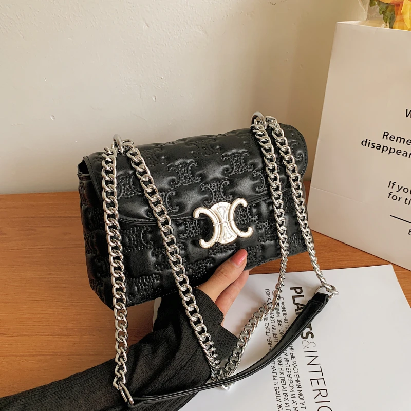 

Модная универсальная Дамская Элегантная Маленькая квадратная сумочка в западном стиле, новинка 2021, простая дамская сумочка на одно плечо в ...