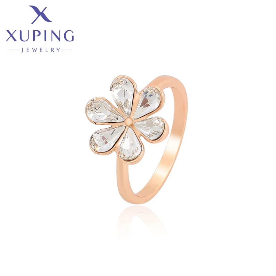 Фото Xuping ювелирные изделия Новое поступление кольцо в форме цветка с кристаллами