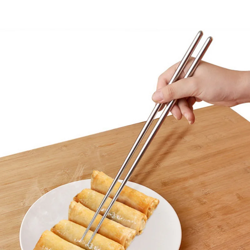 

Lengthen Chopsticks Stainless Steel Reusable Japanese Sushi Sticks Korean Hot Pot Noodles Frying Tableware Chinese Chopsticks