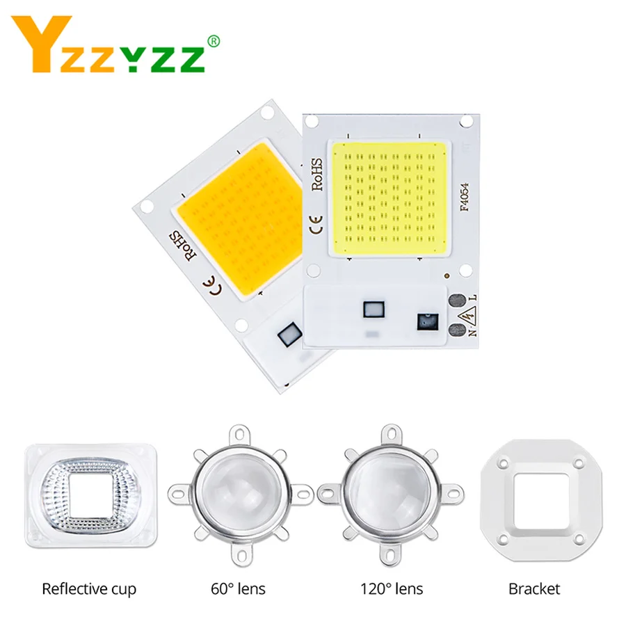 

220 В 110 В отражатель для объектива COB светодиодный чип кронштейн для бусин 30 Вт 20 Вт 10 Вт Диодная матрица точечный источник света не требует др...