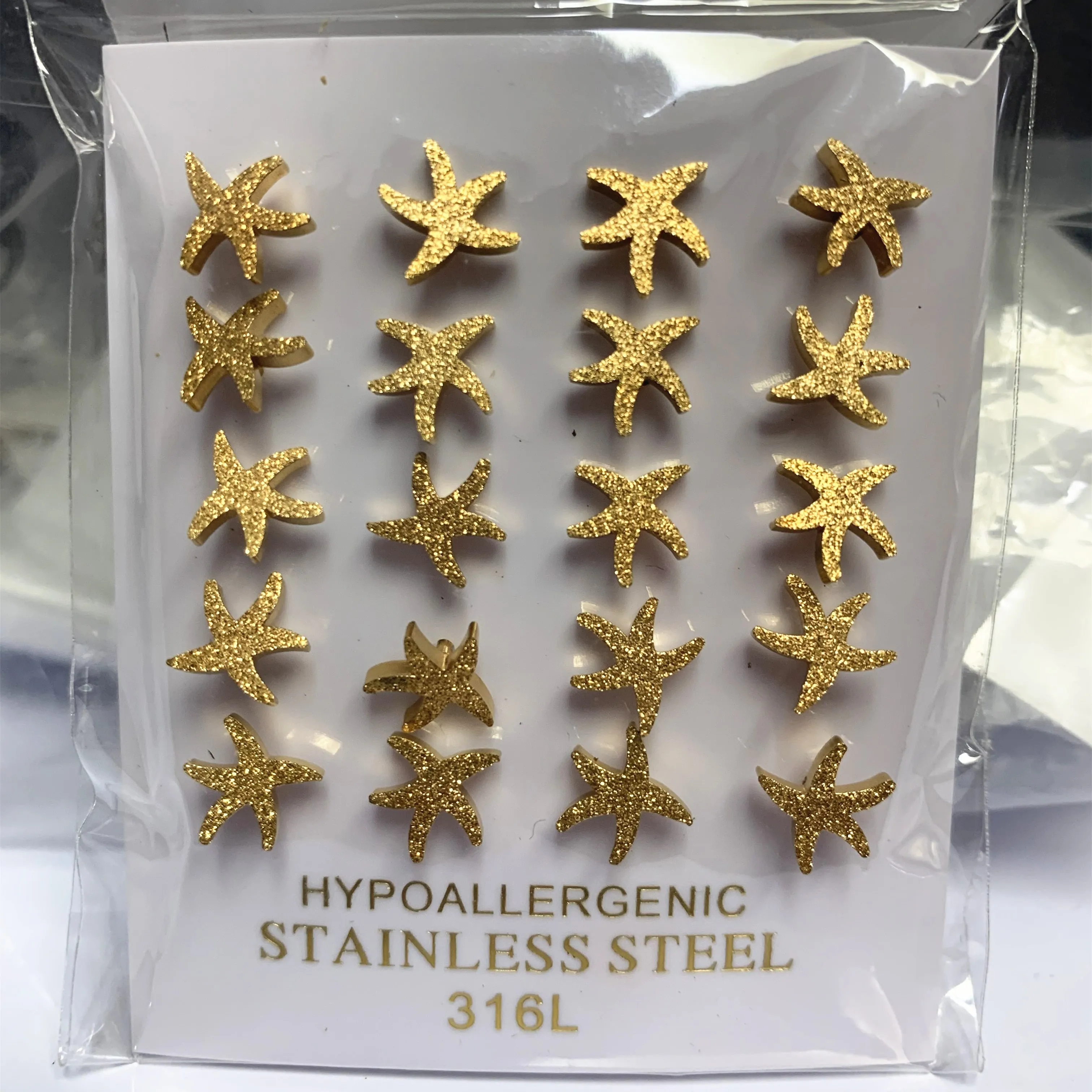ASONSTEEL 12 пар/лот золотые гладкие серьги со звездами модные ювелирные изделия для
