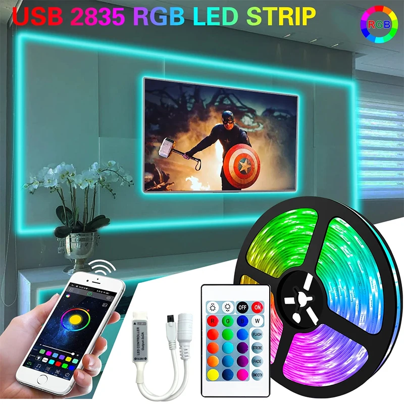 

Led Light Strip 2835 DC12V Remote Controller Led Lights for Room Ambient Light Home Decor Wall Bedroom Flexible Diode 5M/10M/15M