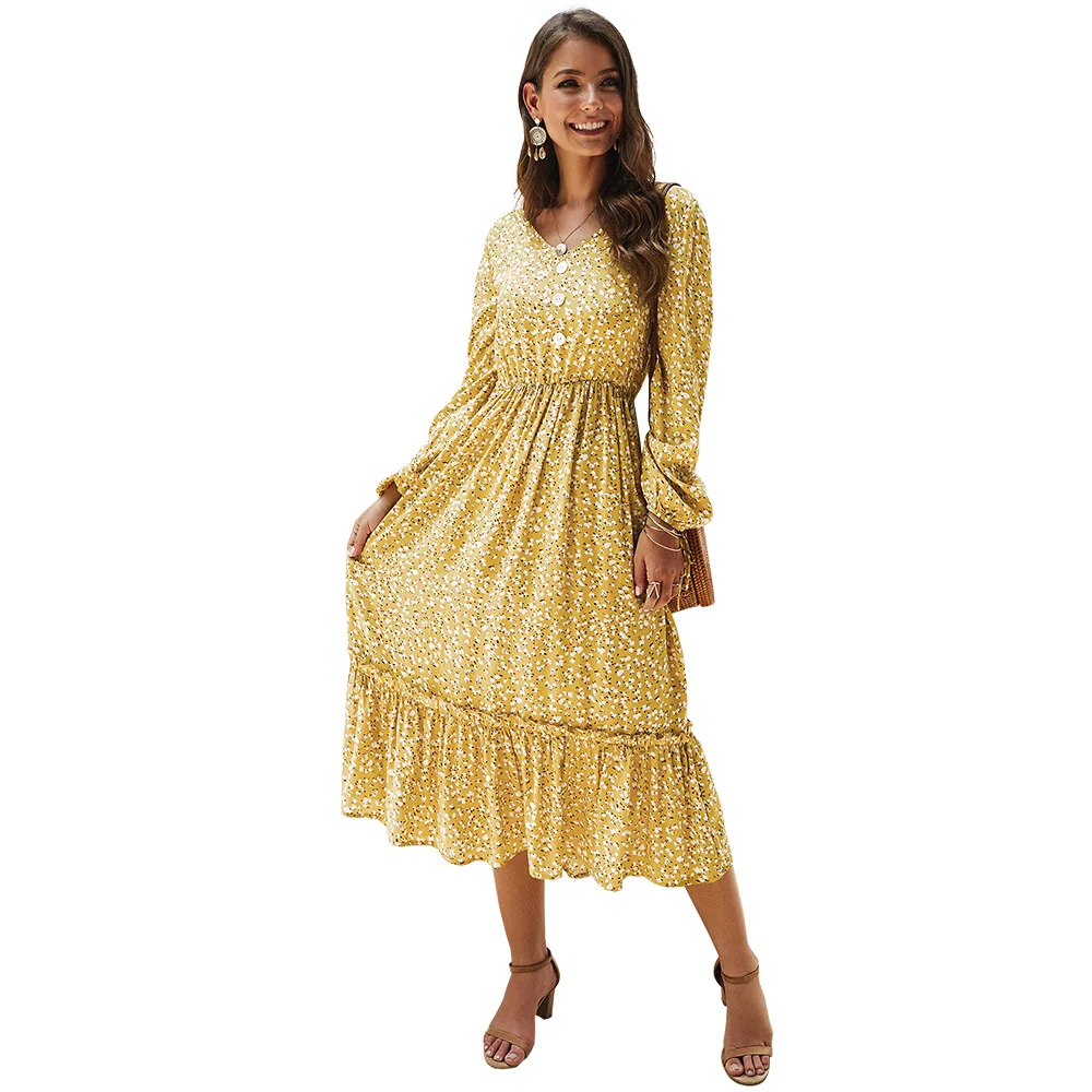 Женское Свободное длинное платье с принтом повседневное короткое большого