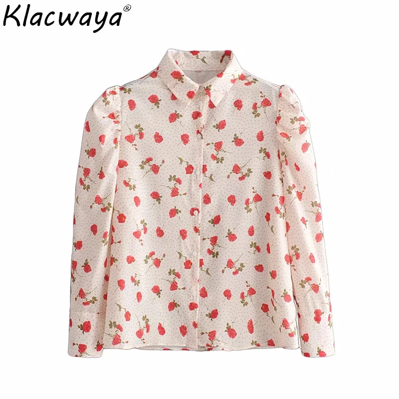 Женские шифоновые топы с цветочным принтом модные блузки длинным рукавом в стиле