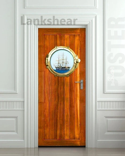 

Door 3D STICKER Illuminator Porthole Window Sea Mural Decal Self-adhesive Poster Cover Wrap Cling Wallpaper Home Decor Print