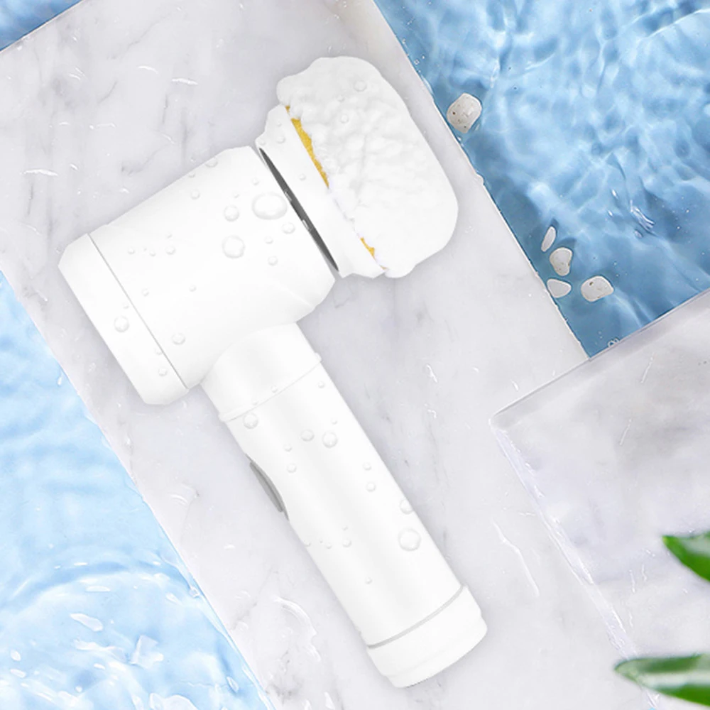 

ADOREHOUSE Electric Cleaning Brush 3 Type Brush Head Tableware Scrubber Brush Set Handheld Kitchen Bathroom Wash Cleaning Tool