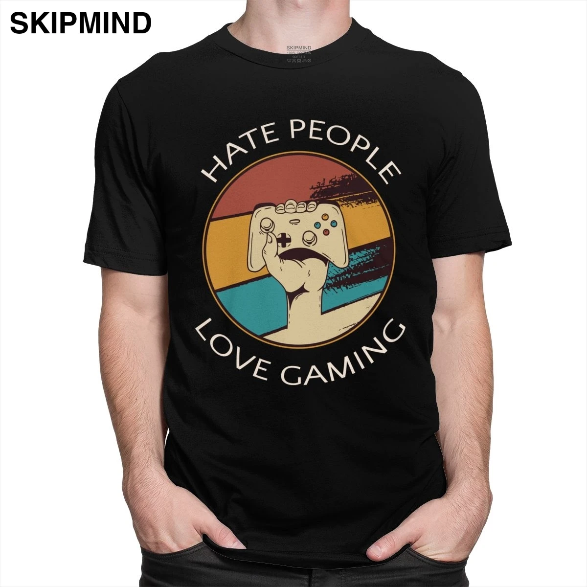 Футболка мужская с круглым вырезом Повседневная рубашка из 100% хлопка коротким