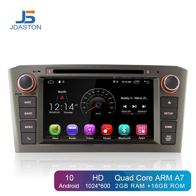 JDASTON Android 10 автомобильный мультимедийный плеер для Toyota Avensis/T25 2003-2008 2 Din Автомобильный Радио gps Навигация DVD CD ips стерео wifi