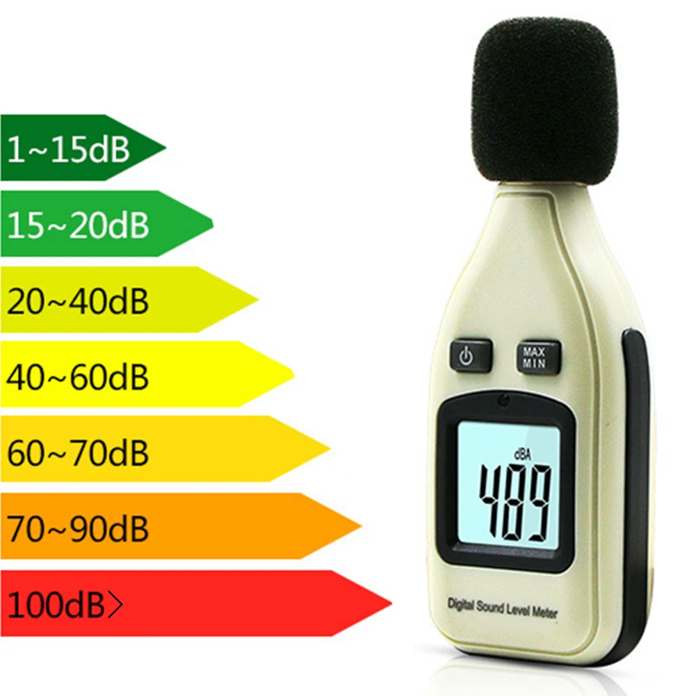 30-130dBA измеритель шума с ЖК-подсветкой цифровой уровень шума измерение громкости мониторинг тест дБ, децибел тест er детектор