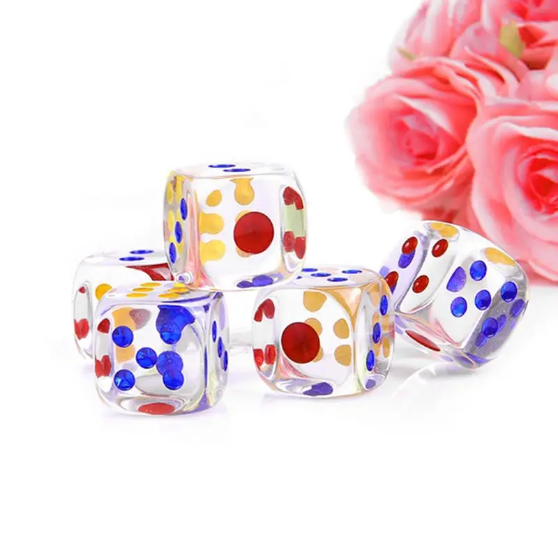 

35mm Colorful Transparent Dice 6 Sides Board Game Cambling Club Party Dice Dropshipping