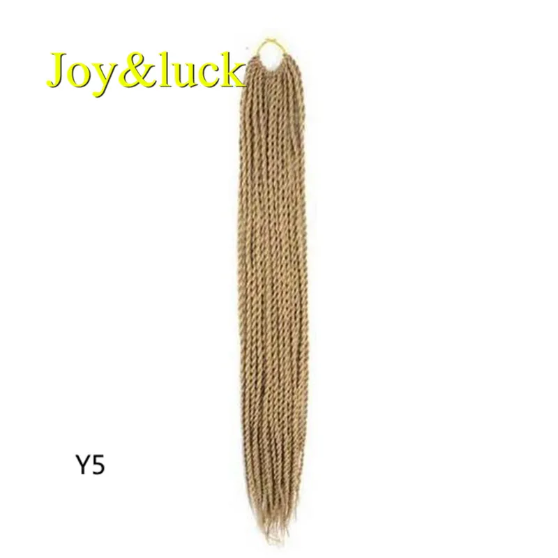 Y5 Joy& luck 24 дюйма Сенегальские закрученные крючком косички 30 прядей синтетические волосы для наращивания плетение волос - Цвет: Y5