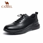 Мужские повседневные кроссовки CAMEL, черные спортивные туфли из натуральной кожи, осень 2021