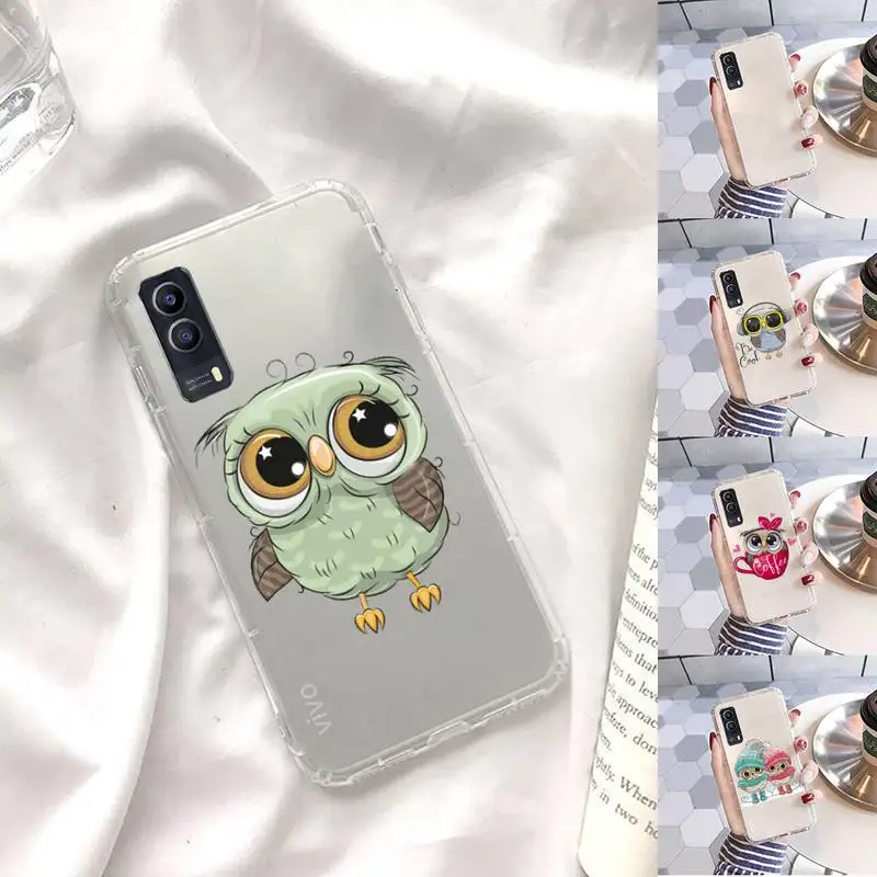 

Cartoon Girl Gifts Cute Owl lovers Phone Case Transparent For VIVO X 60 50 30 27 23 21 20 9 pro plus S i + Soft TPU Clear bags