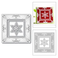 2020 new square frame and snowflake lace embossing background metal cutting dies for making greeting card scrapbooking no stamps