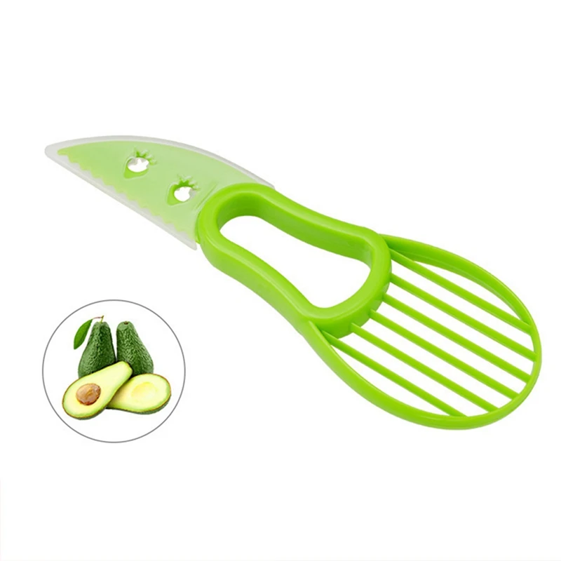 3 в 1 авокадо Slicer Ши нож для удаления сердцевины и нарезания масло Фруктовый резак