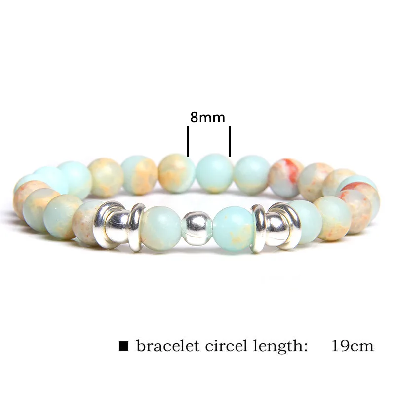 Мужские и женские браслеты из родохрозита с серебряным покрытием полированного