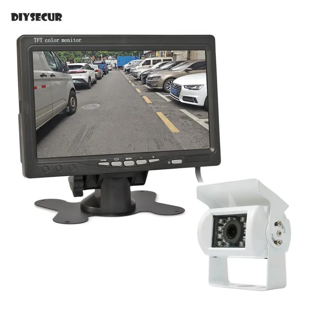 DIYSECUR DC 12 в 24 7 дюймов TFT ЖК монитор автомобиля + белый 4 контактный ИК ночного