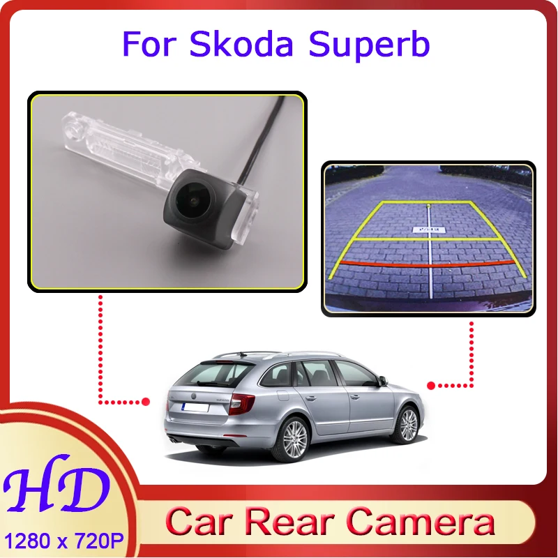 

Автомобильная камера заднего вида «рыбий глаз», водонепроницаемая камера заднего вида с функцией ночного видения для Skoda Superb Sedan 2008-2015