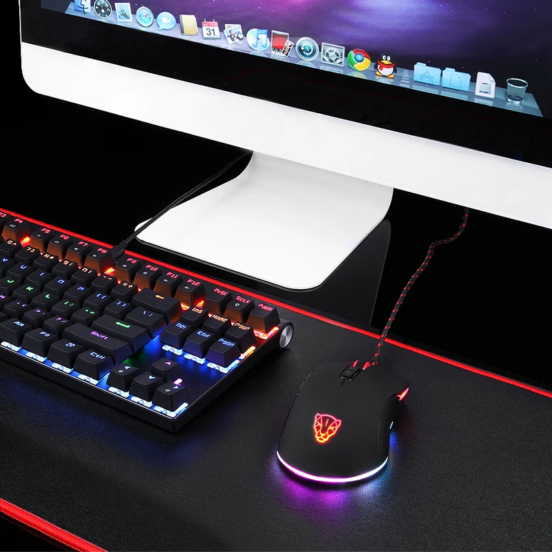 Motospeed V70 Проводная игровая мышь USB 12000 DPI геймерский компьютер RGB светодиодный