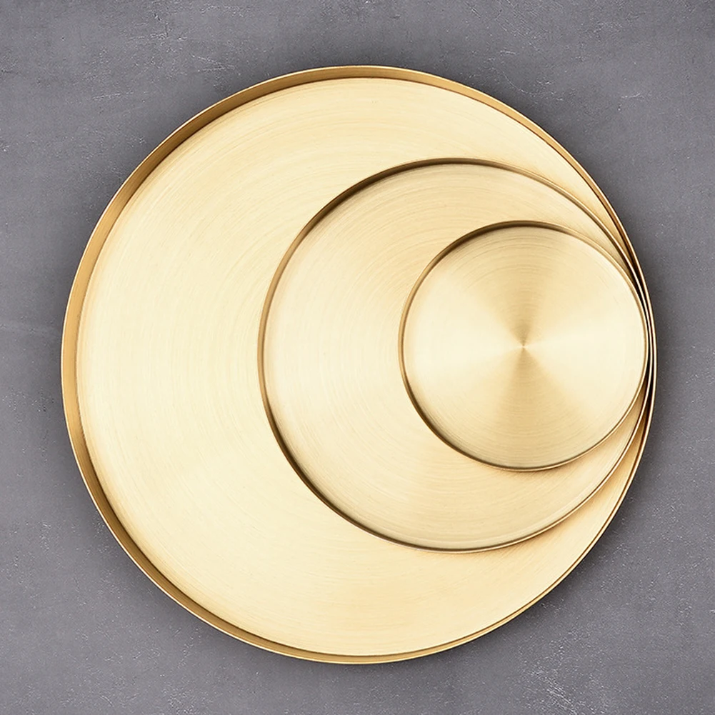 Золотой поднос для макияжа большой металлический декоративный ювелирных