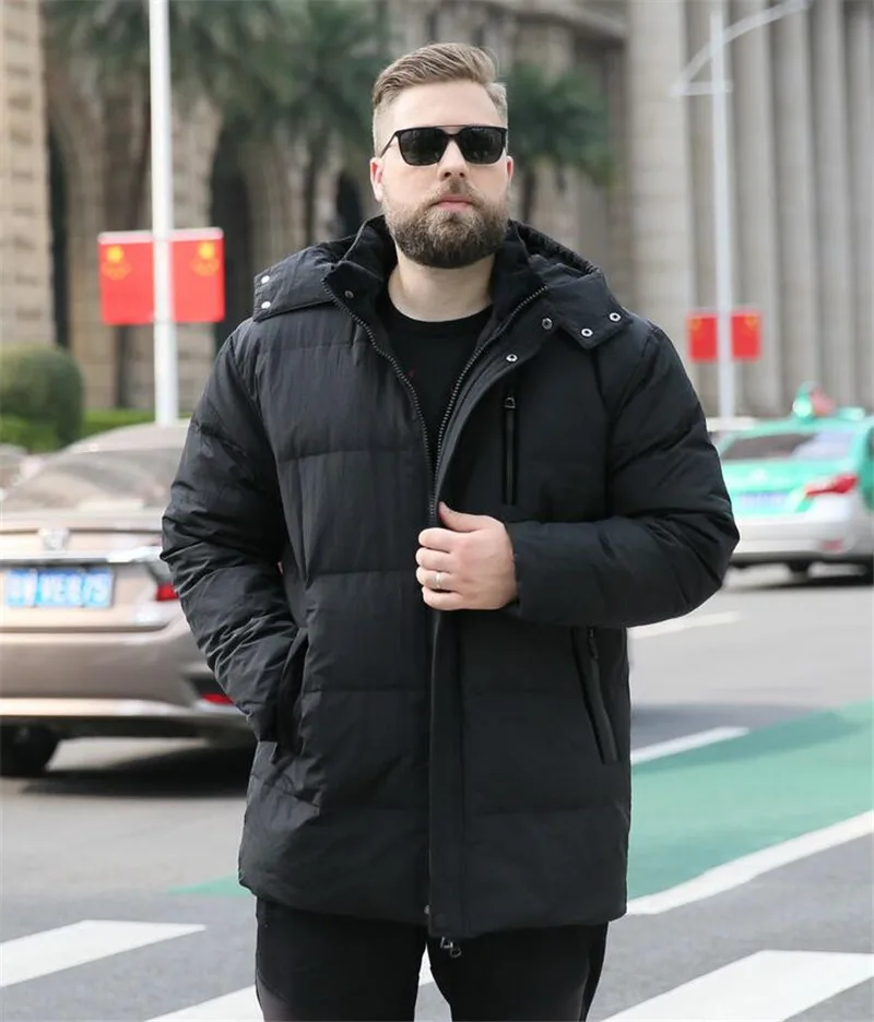 Мужская зимняя XL-7XL большого размера 8XL 9XL 10XL с капюшоном парка теплая куртка с длинным разрезом толстое свободное теплое пальто