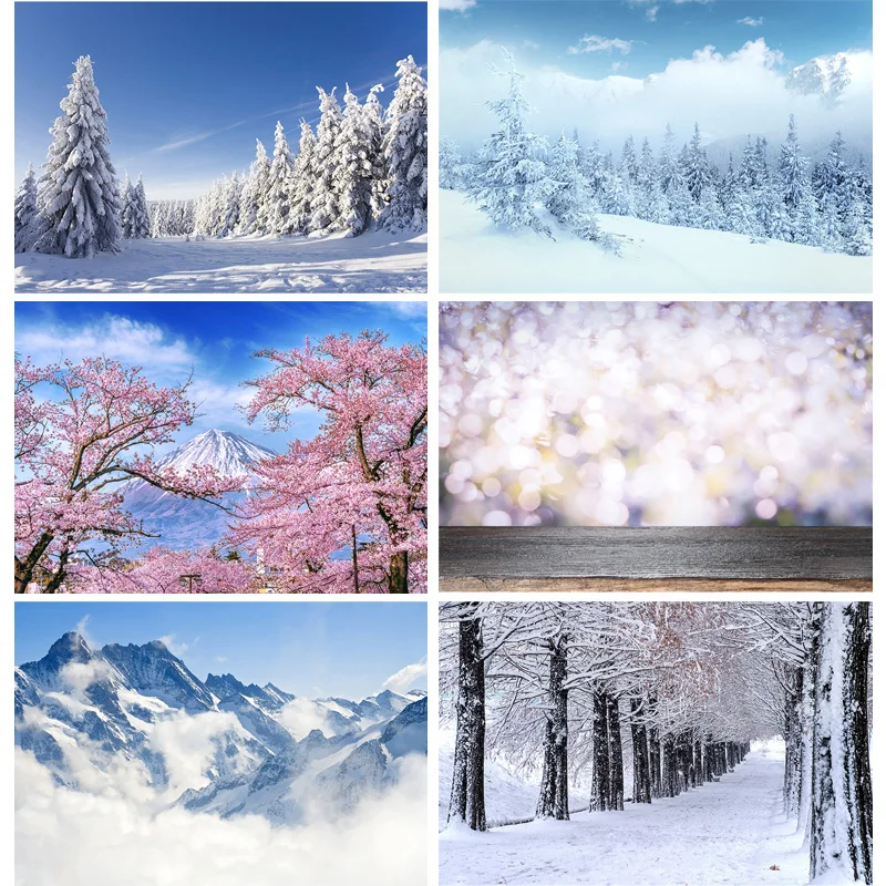 

Vinyl Custom Photography Backdrops Prop Snow scene Photography Background 2021112XJ-05