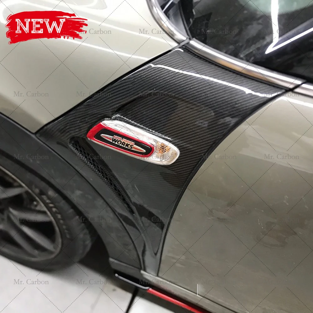 Для F56 F55 F57 MINI COOPER S DUELL AG стиль углеродное волокно стекло VENT переднее крыло отделка