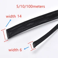 black insulated braid sleeving 24681012152025mm tight pet wire cable gland protection cable sleeve