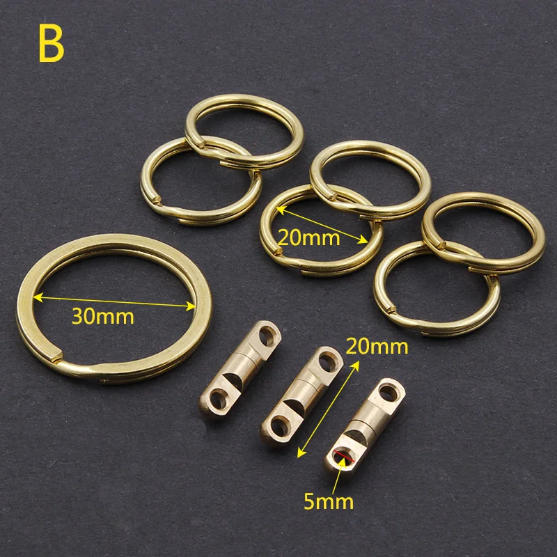 Meetee 1 компл. Кольцо для ключей из чистой меди подвесные пряжки латунные рельефные