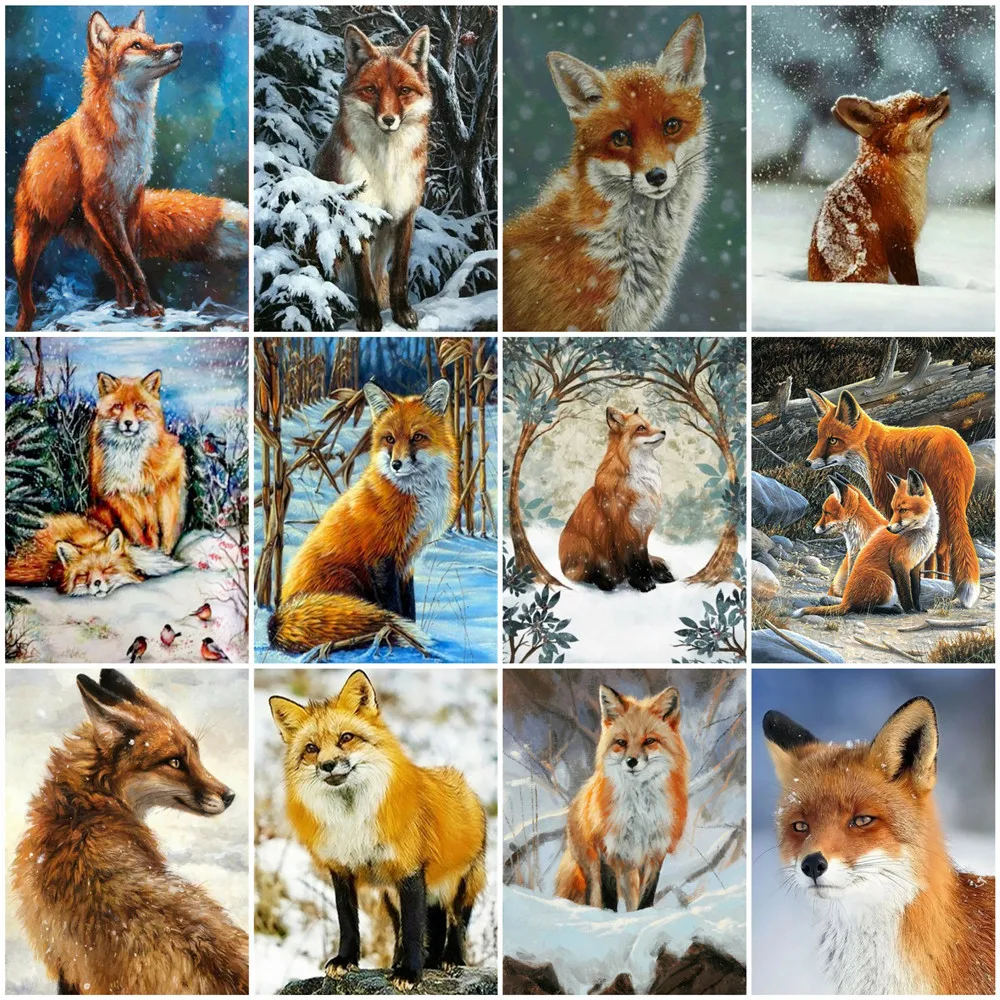 

HUACAN Painting By Number Fox Animal Drawing Canvas Acrylic Picture By Numbers Gift Home Decoration Handpainted Wall Art