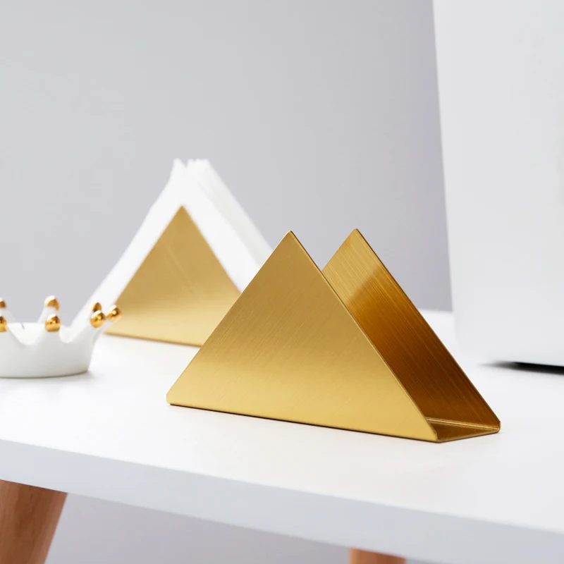 Черный золотой треугольник из нержавеющей стали держатель салфеток для кафе