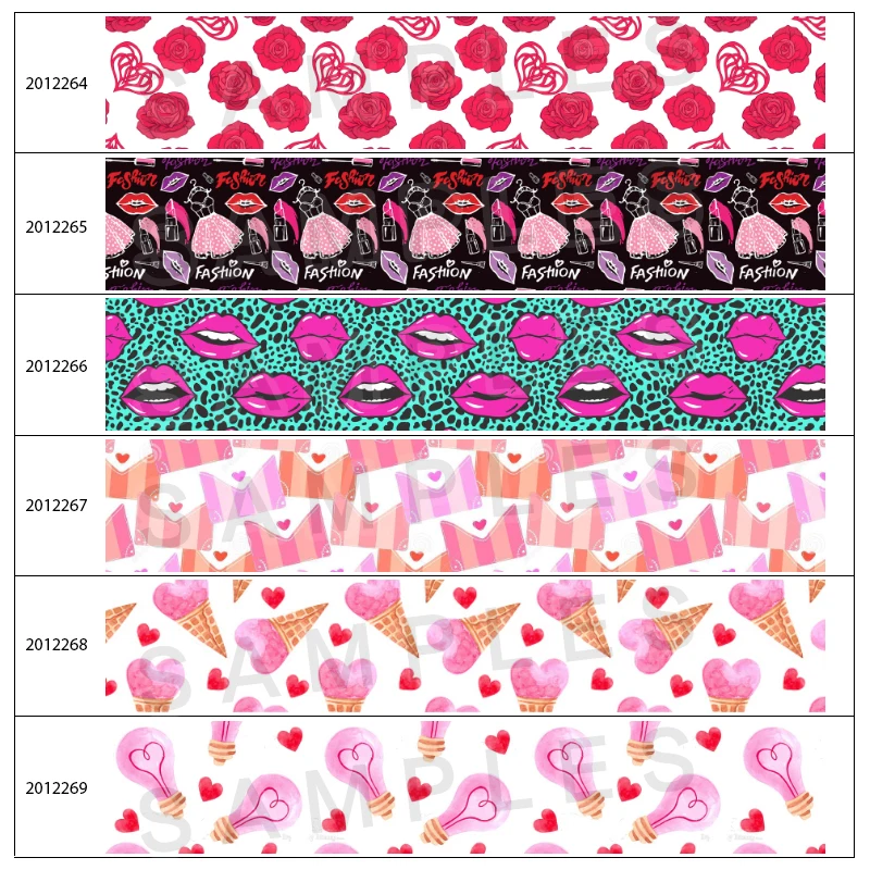 Лента для рукоделия 10 ярдов с принтом в виде горячих губ на День Св. Валентина |
