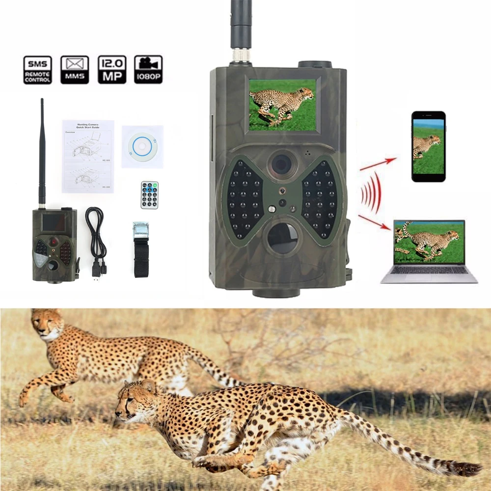 Фотоловушка 12MP HC 300M P водонепроницаемая GSM 1080P функция ночного видения для